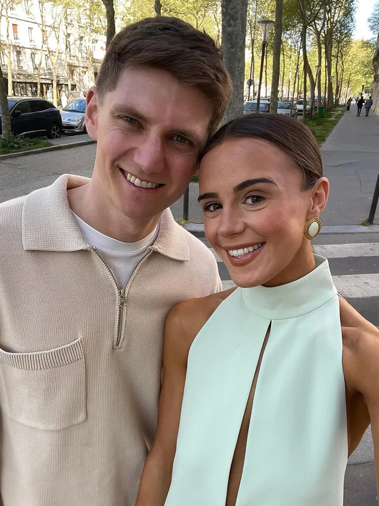 Sophia Halter abito corto a collo alto