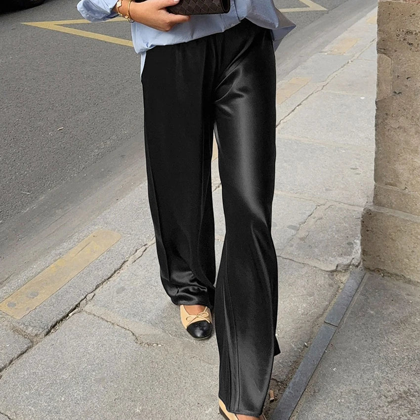 Pantaloni flare in raso Brie