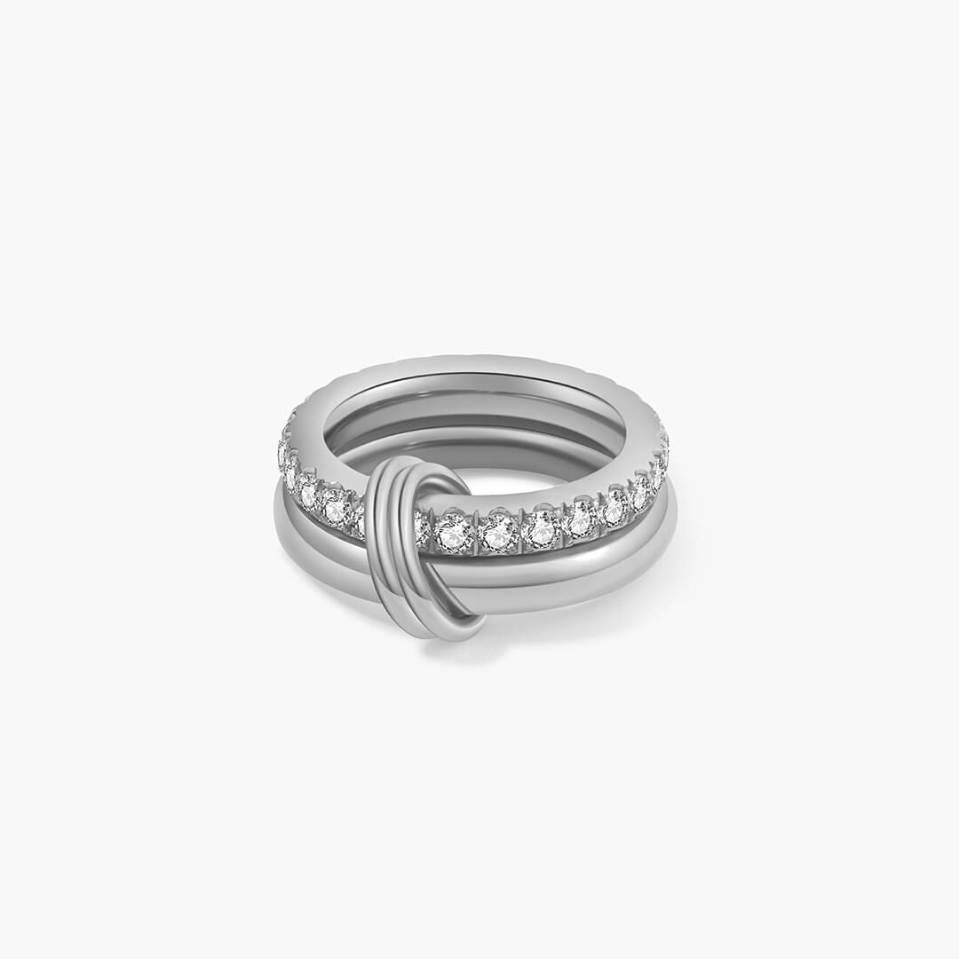 Anello a fascia sovrapposta scintillante Aeliana