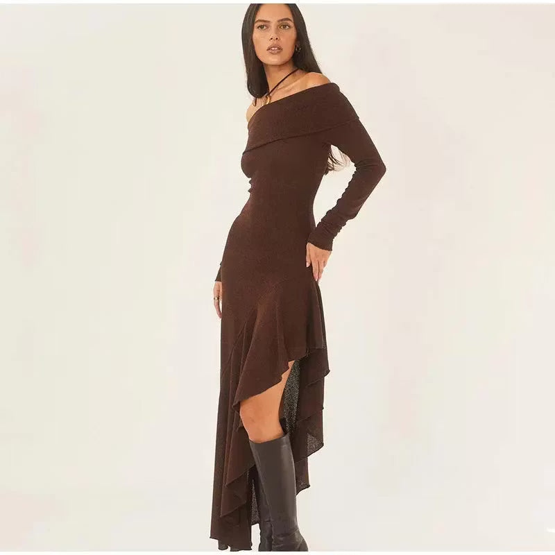 Elena abito maxi con volant
