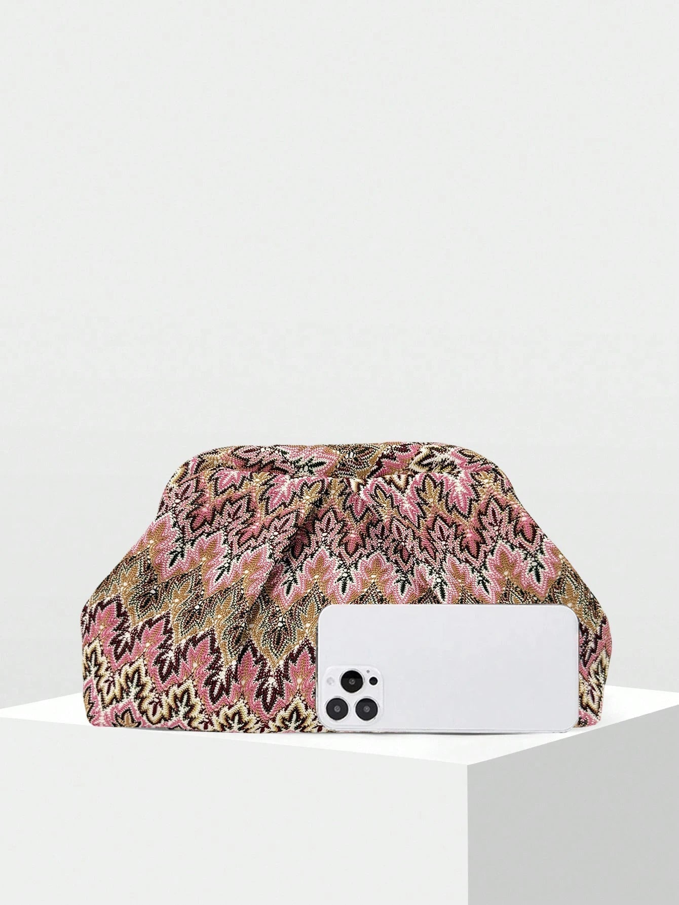 Pochette plissettata Jacquard Sophia