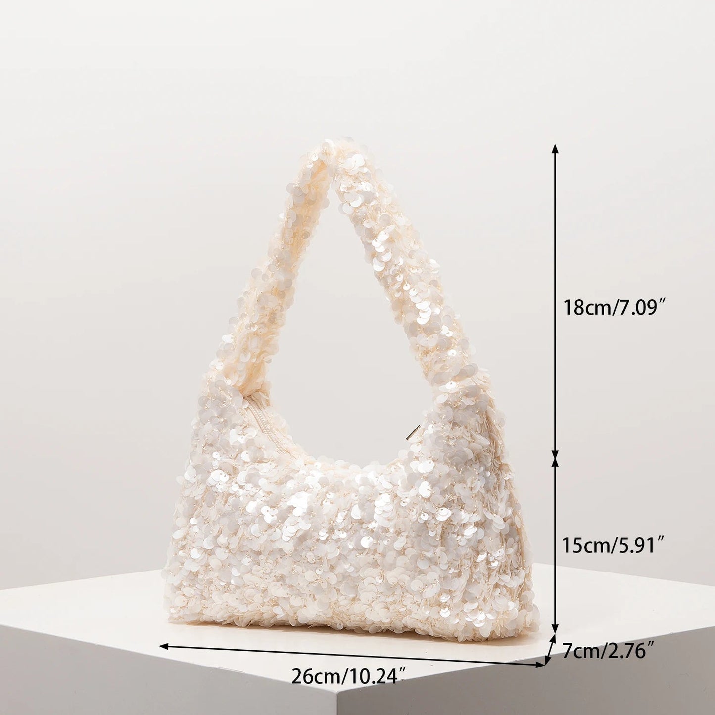 Borsa a spalla da sera Margot con paillettes