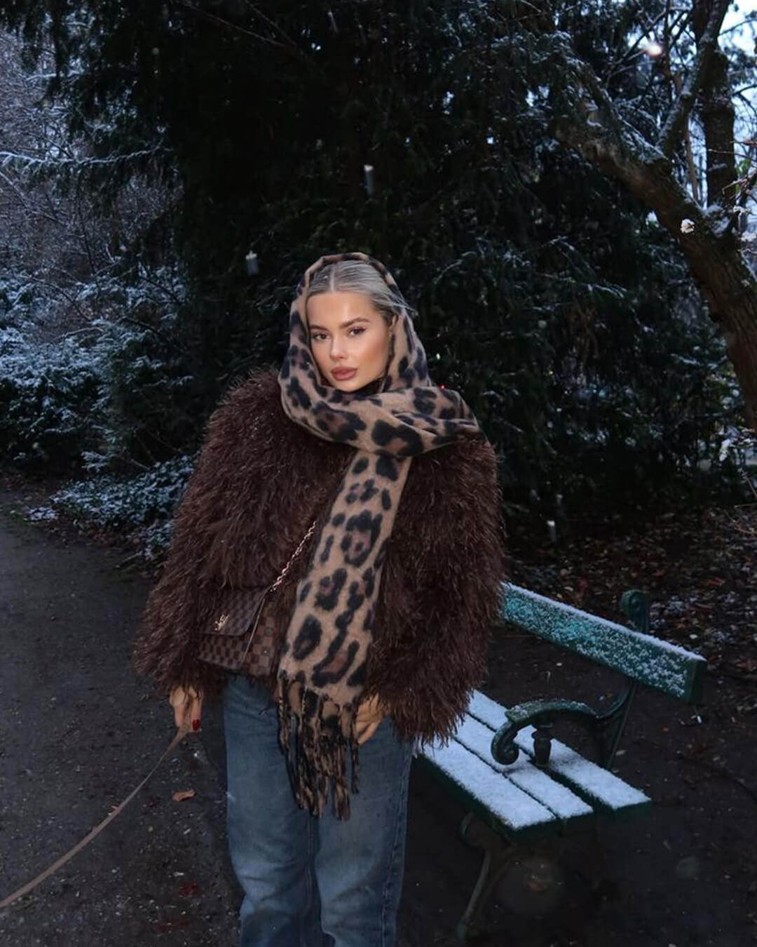 ZEYA Stella Faux Fur Coat in Brown