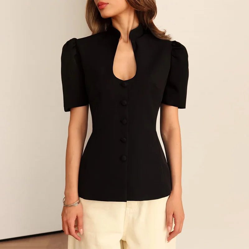 Top Sienna con collo alto