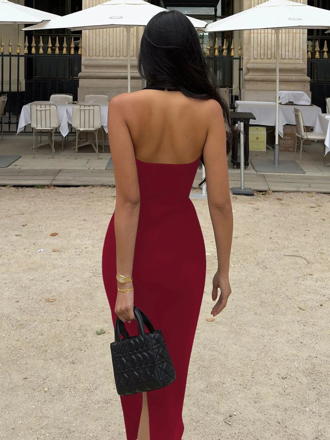 Yssa abito maxi attillato con scollo halter