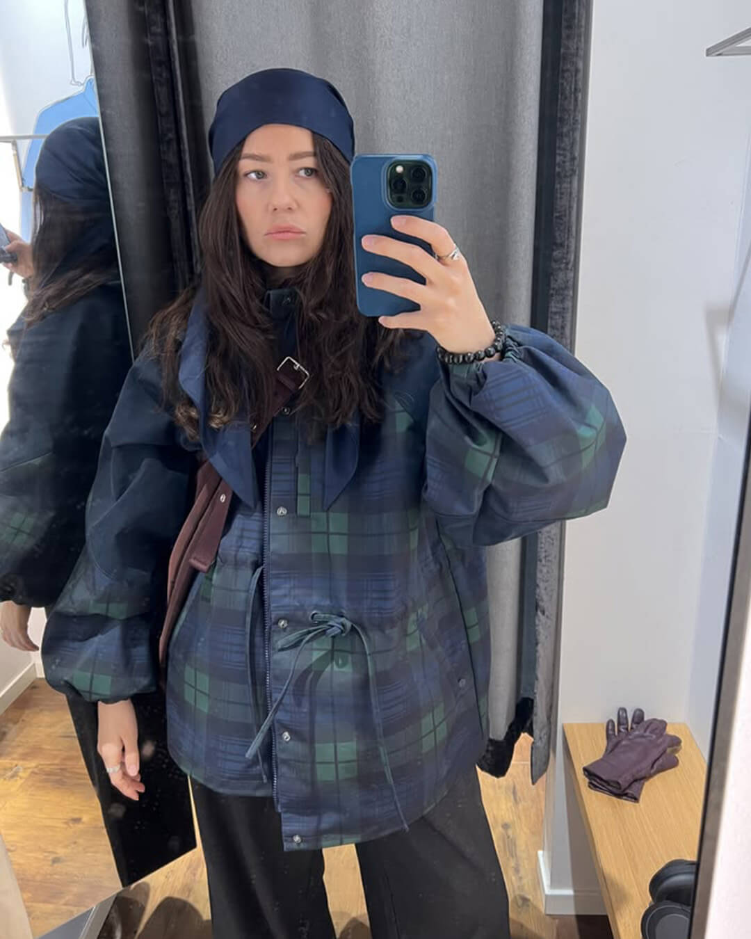Giacca Oversize a Quadri con Lacci Linda