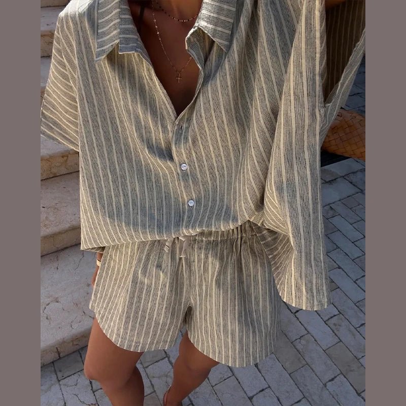 Completo short a righe Mara