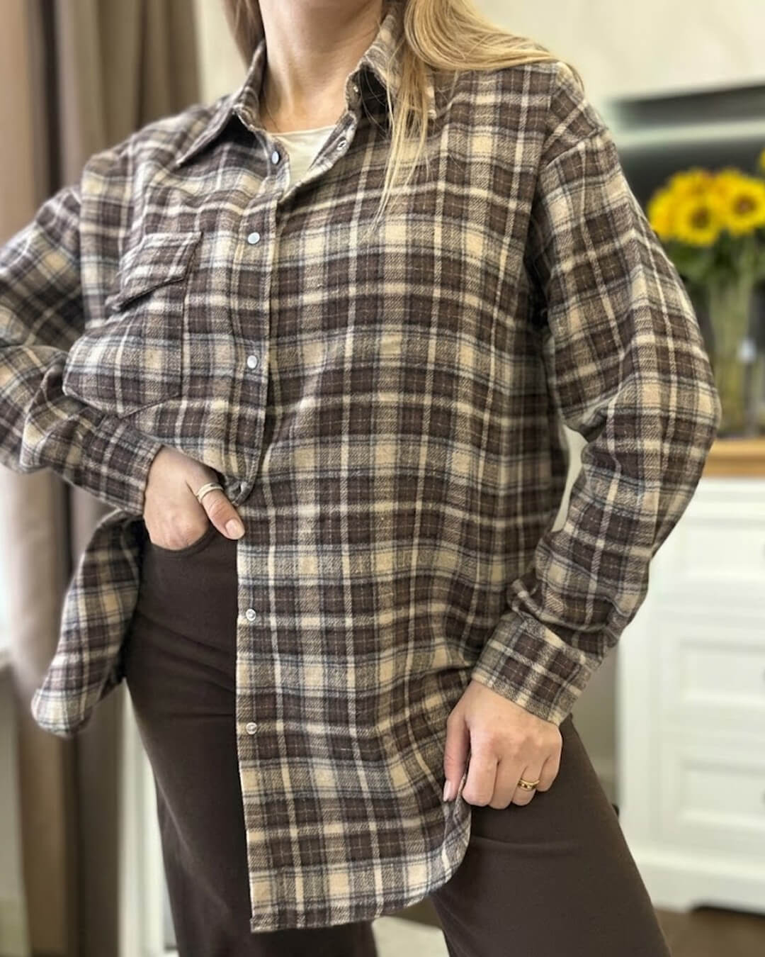 Camicia oversize a quadri Kate