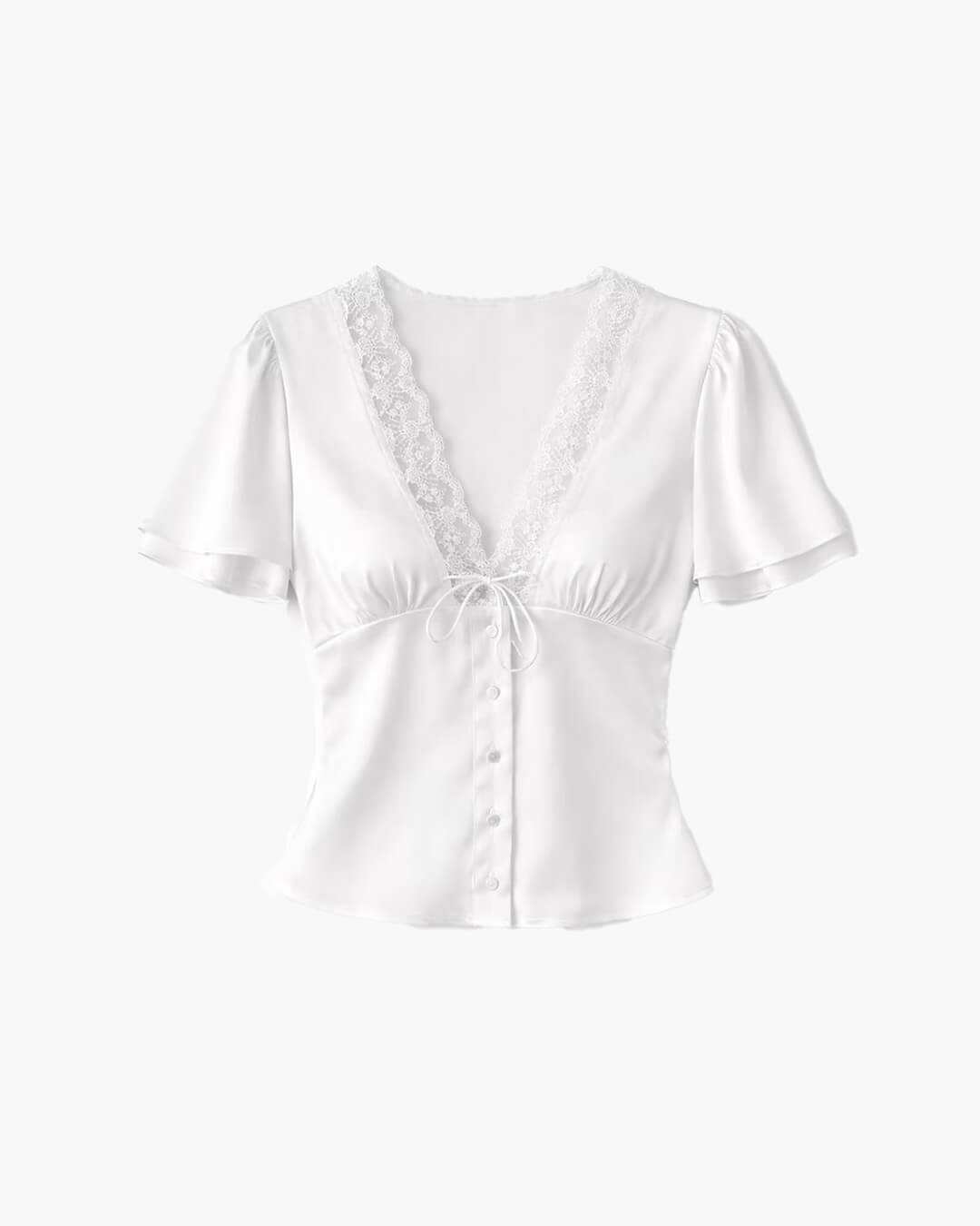 Greta camicia in raso con bottoni