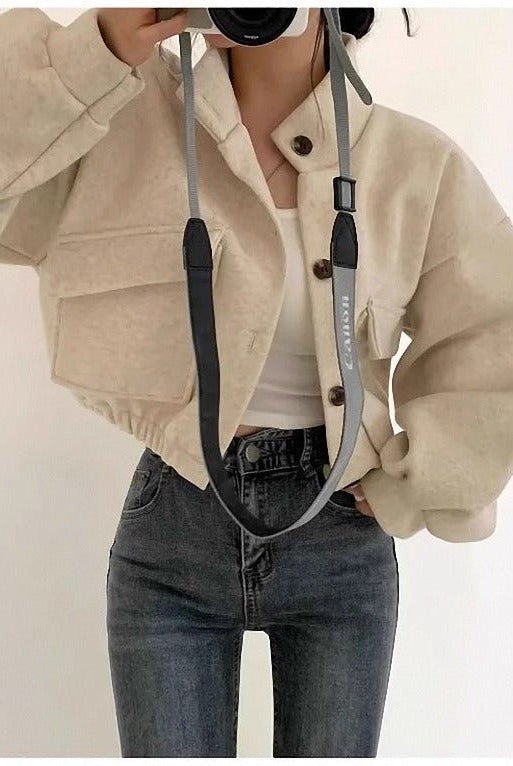 ZEYA - Agathe High Neck Cropped Jacket