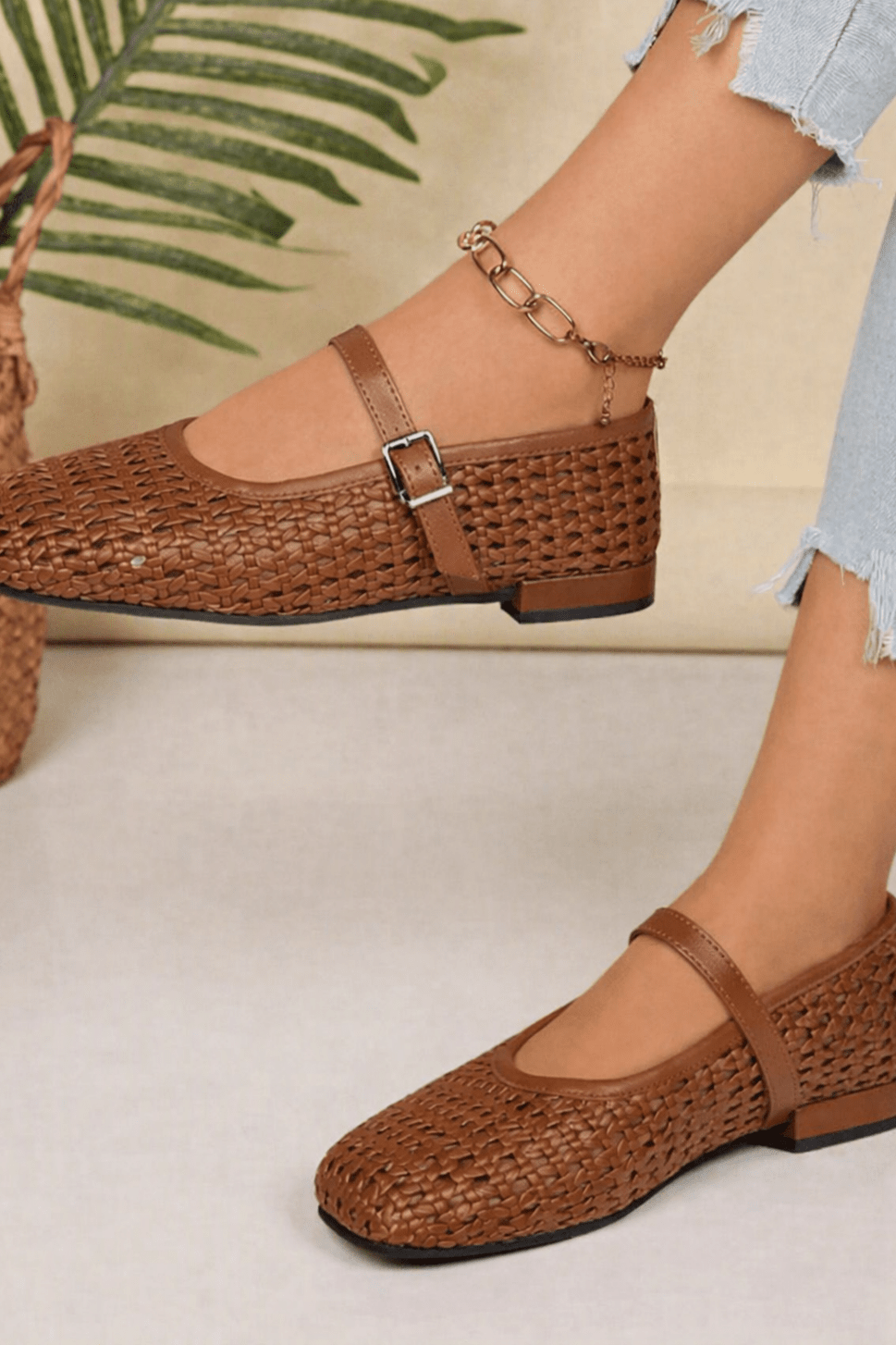 ZEYA - Ella Woven Mesh Mary Jane Flats