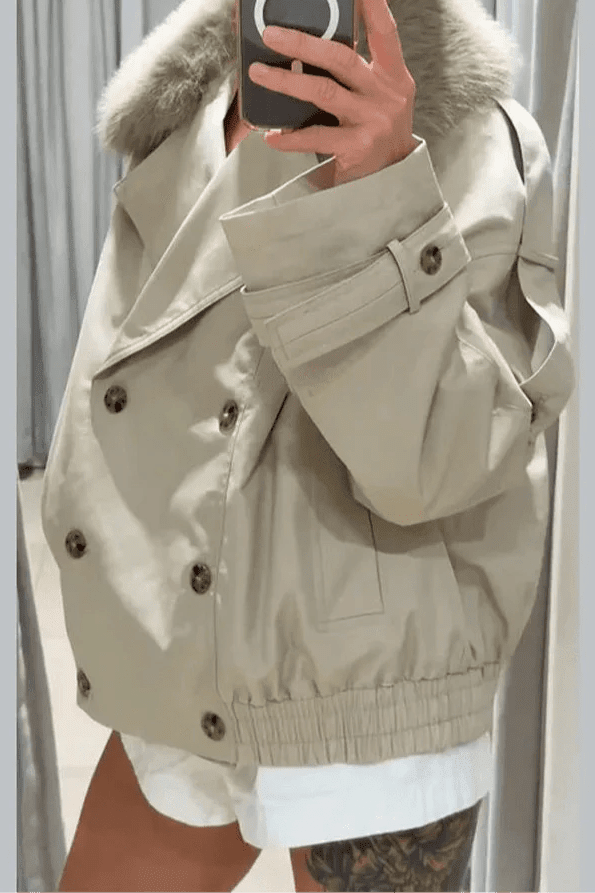 ZEYA - Allison Trench Coat with Faux Fur