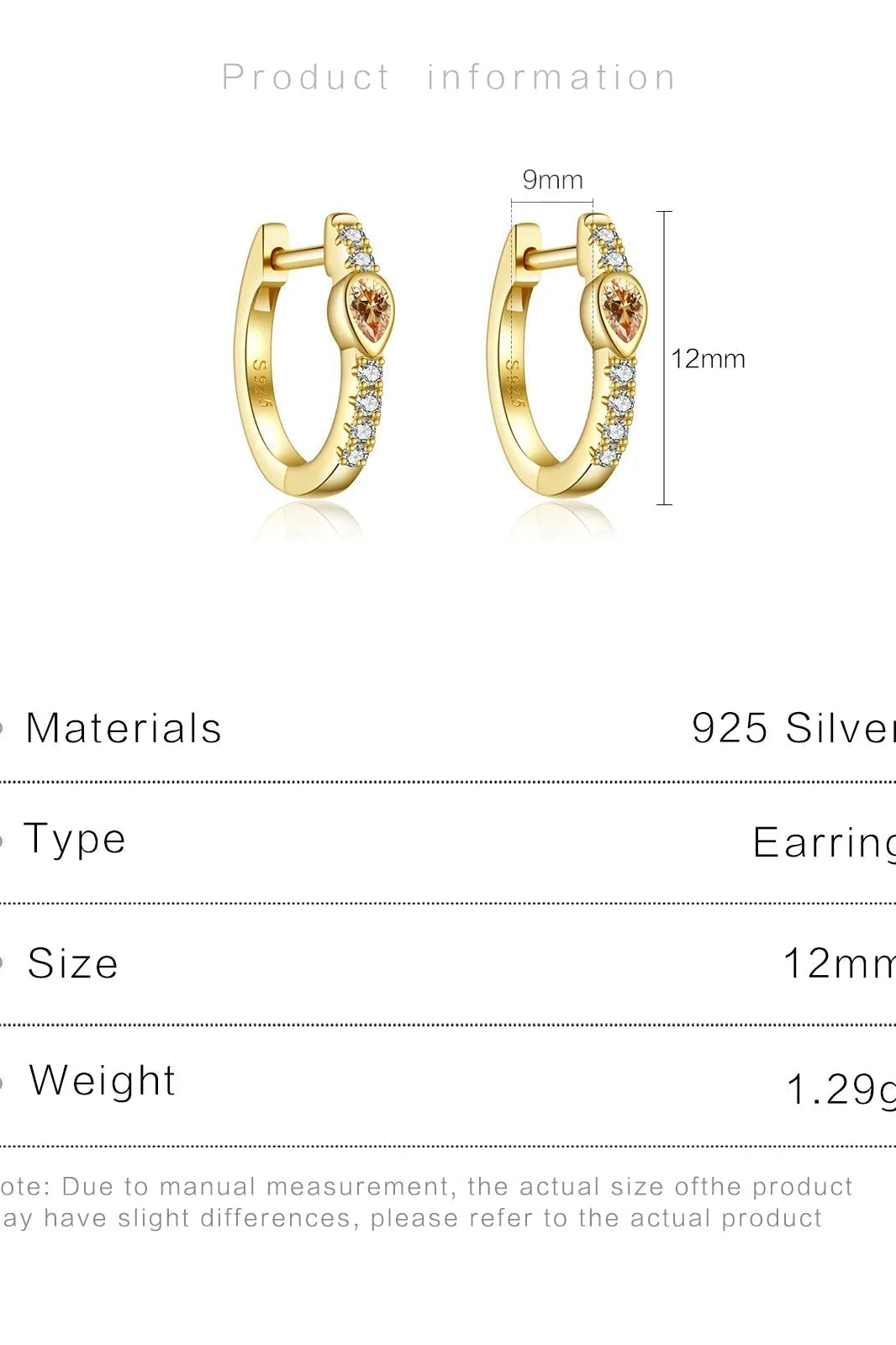 ZEYA - Amber Hoop Earrings