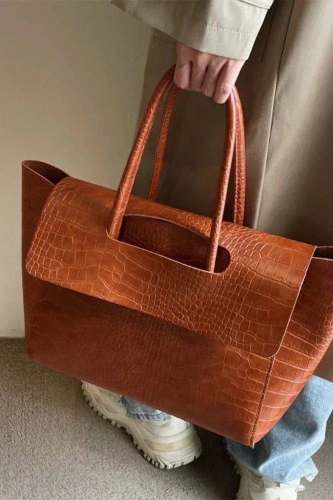 ZEYA - Amelia Embossed Leather Tote