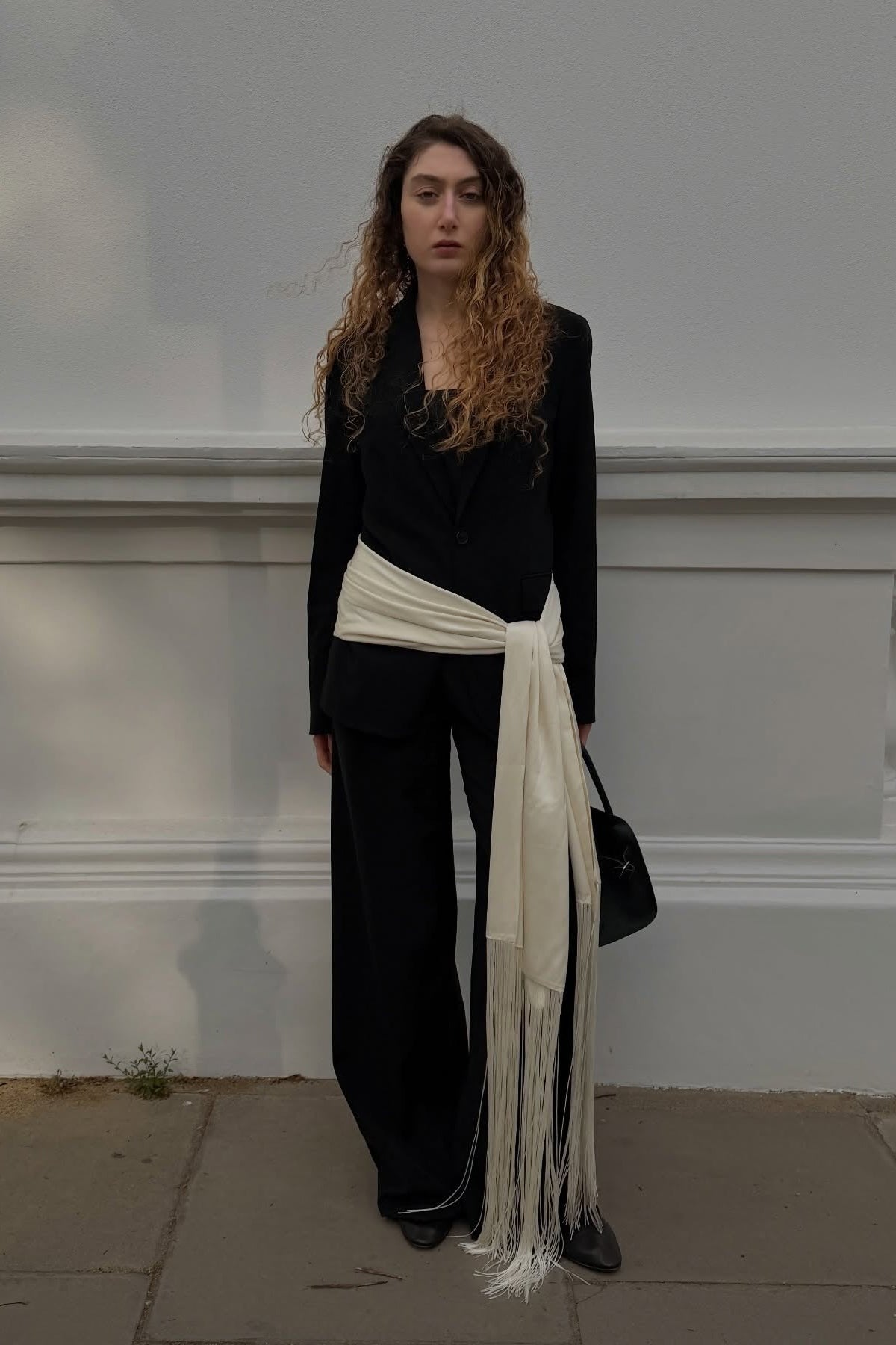 ZEYA - Amelie Fringe Tassel Satin Scarf Belt