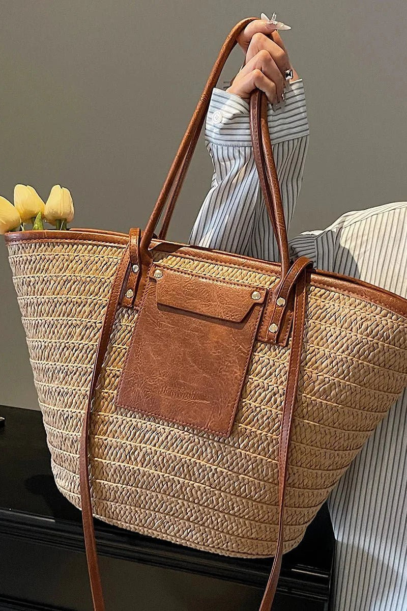 ZEYA - Aneyla Forest Woven Single-Shoulder Tote
