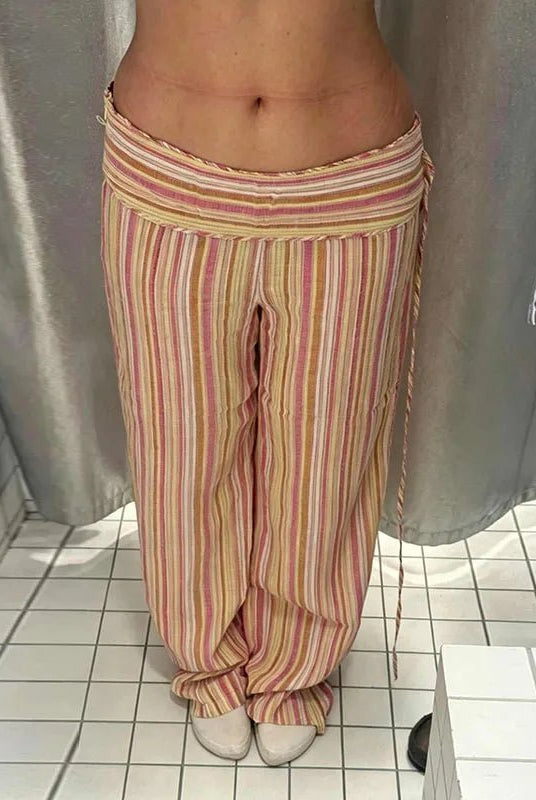ZEYA - Angela Low-Rise Striped Trousers