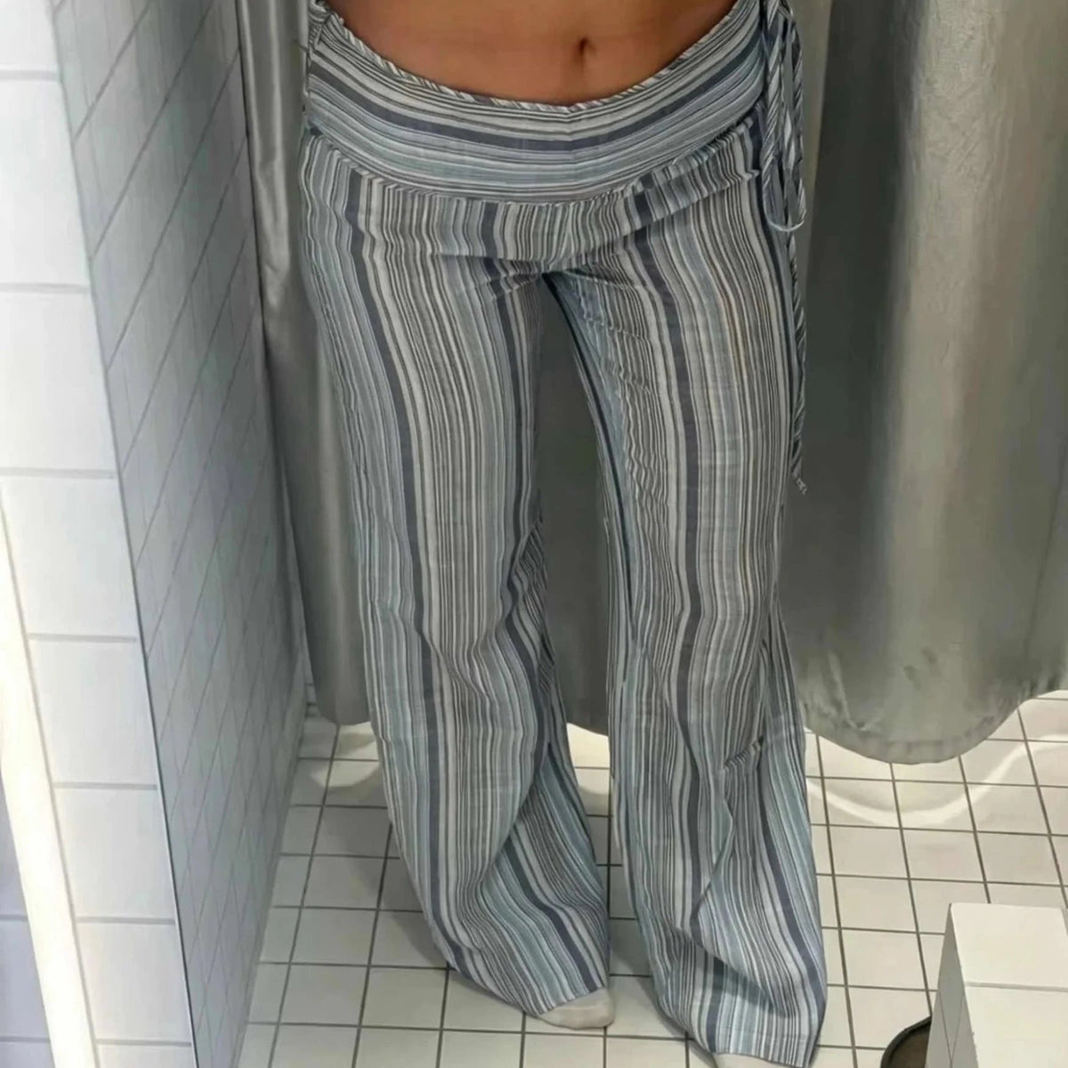 ZEYA - Angela Low-Rise Striped Trousers