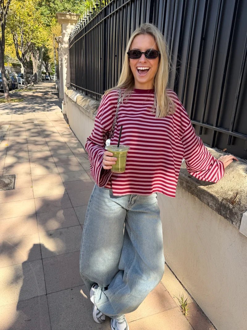 ZEYA - Angela Striped Oversized Knit Sweater
