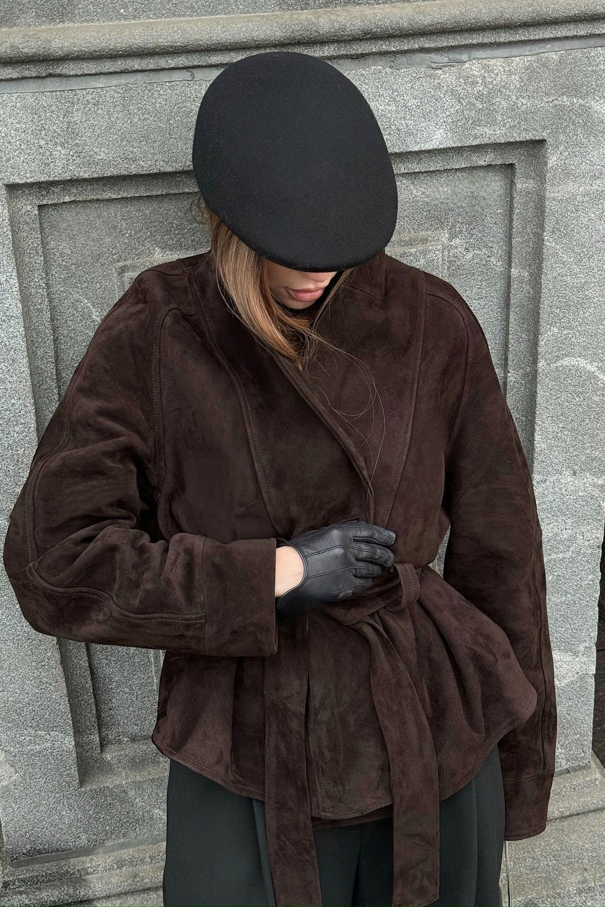 ZEYA - Annie Belted Suede Trench Coat