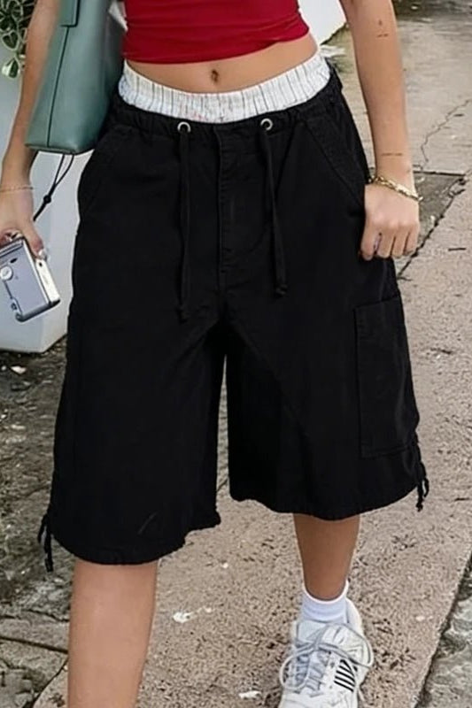 ZEYA - Ariane Baggy Cargo Denim Shorts
