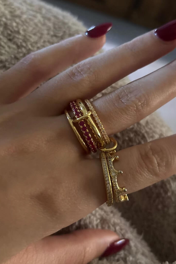 ZEYA - Astrid Fire Red Stacked Ring