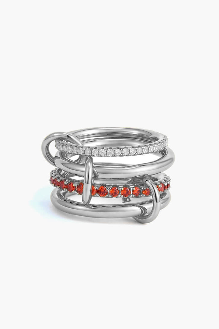 ZEYA - Astrid Fire Red Stacked Ring