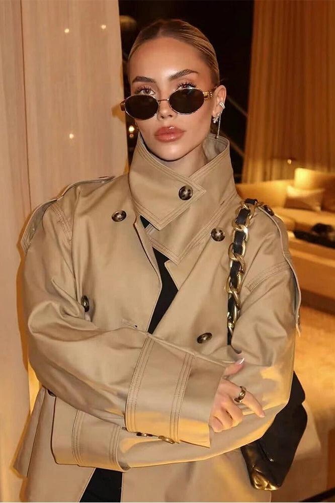 ZEYA - Audrey Beige Double Breasted Trench Coat