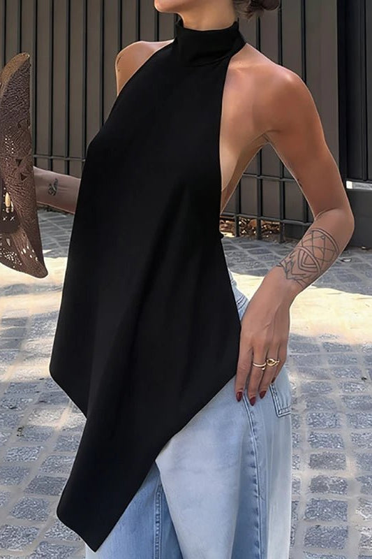 ZEYA - Ava Backless Halter Silk Top