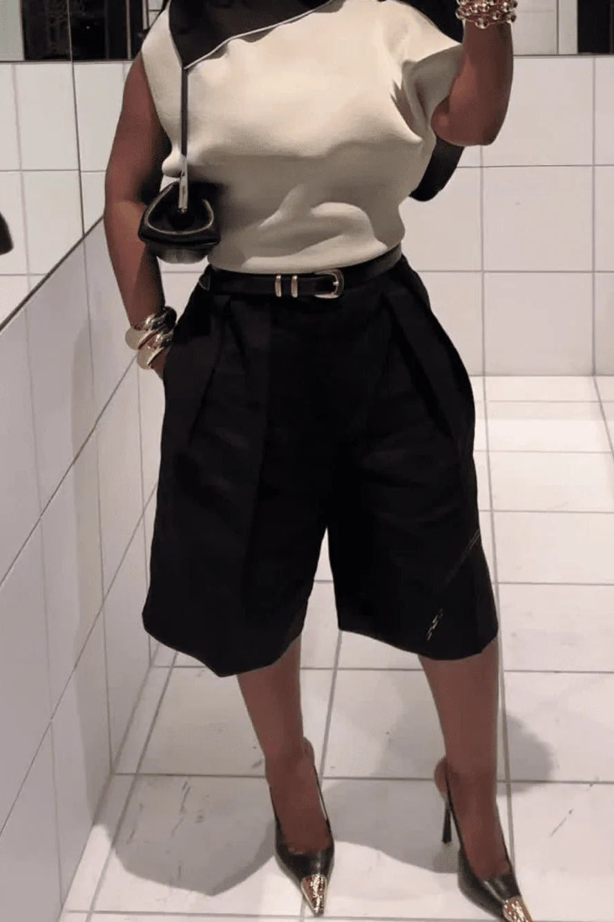 ZEYA - Bianca High Waist Bermuda Shorts with Belt