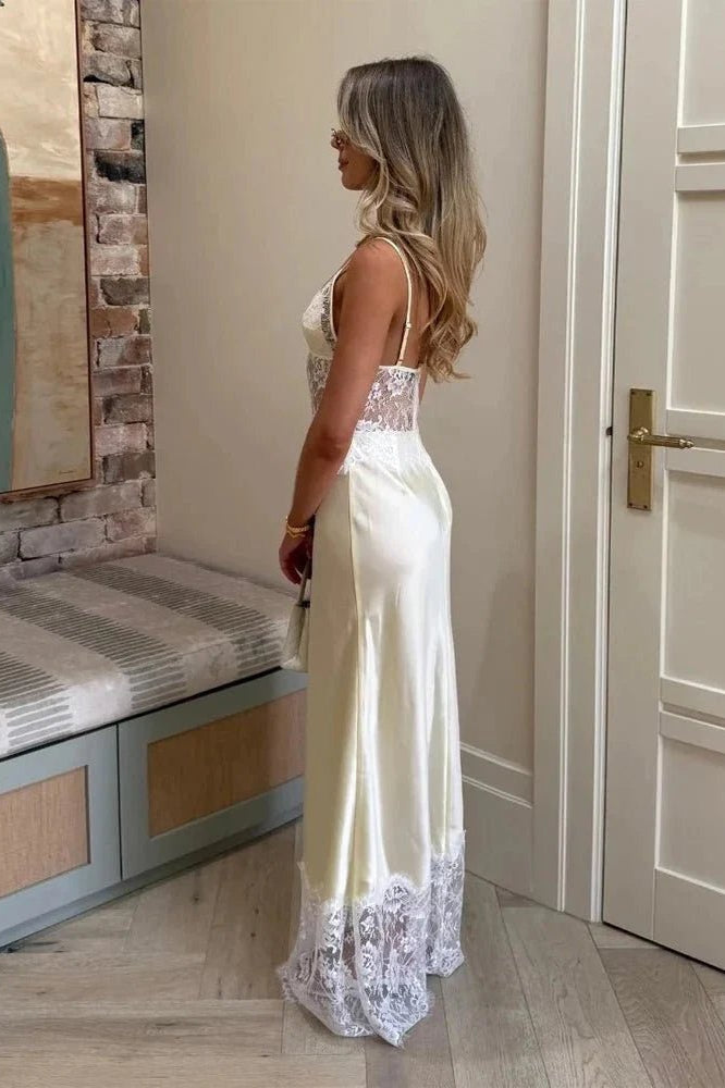 ZEYA - Bianca Off-Shoulder Lace Satin Dress