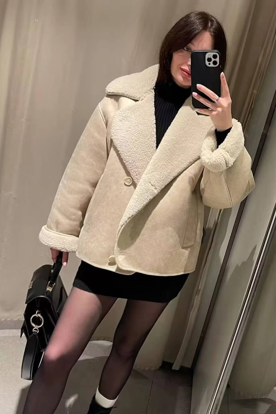 ZEYA - Blythe Sherpa Faux Leather Jacket