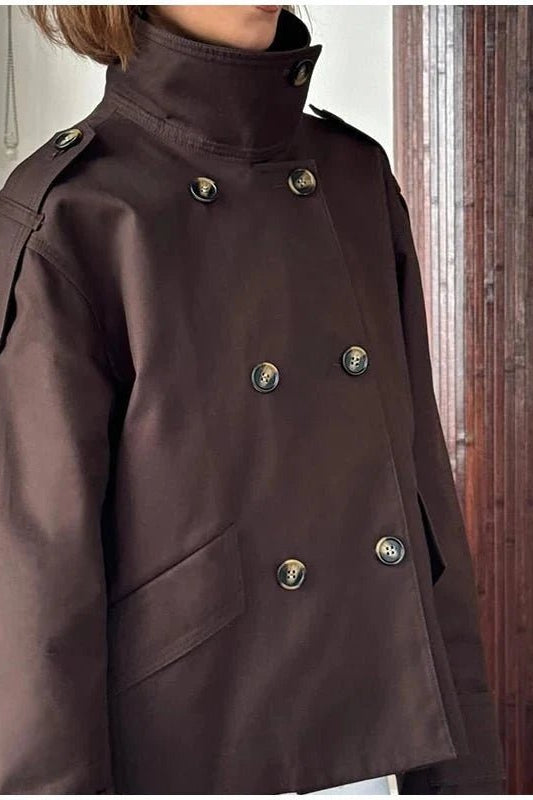 ZEYA - Brynn Stand Collar Cropped Trench Coat