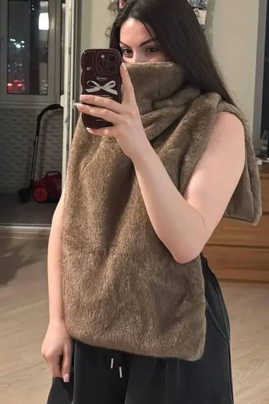 ZEYA - Carina Faux Fur Turtleneck Vest