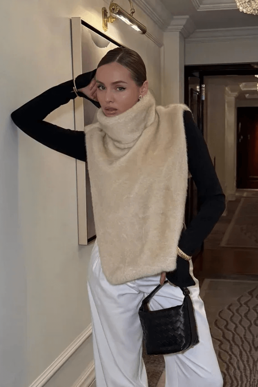 ZEYA - Carina Faux Fur Turtleneck Vest