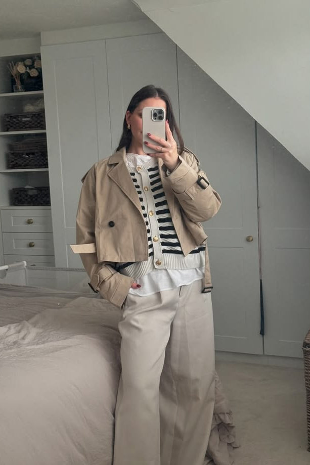 ZEYA - Carla Cropped Double Breasted Trench Coat