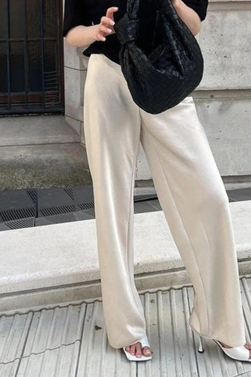 ZEYA - Carlene High Waist Satin Wide Leg Trousers