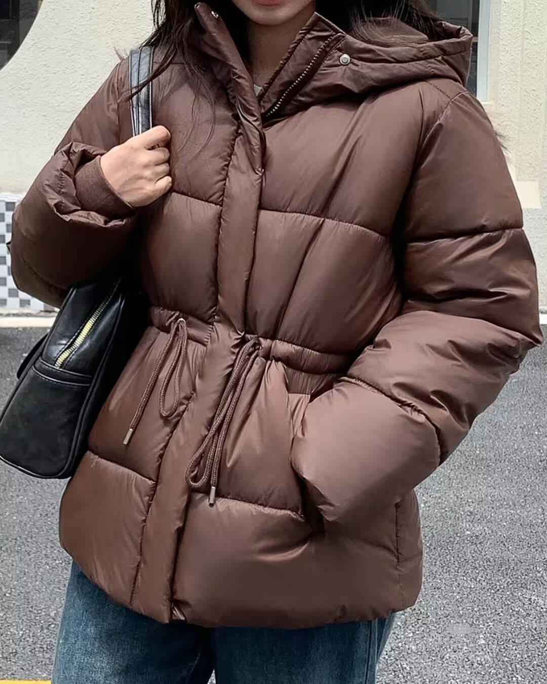 ZEYA - Carmen Oversized Drawstring Waist Puffer Jacket
