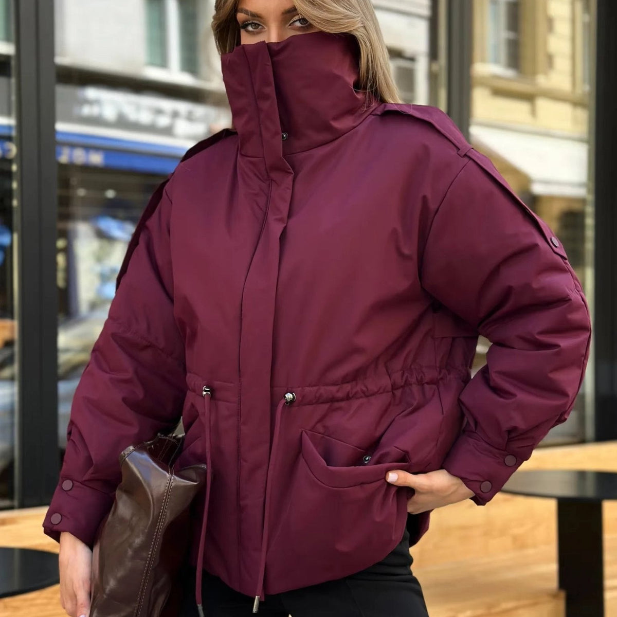 ZEYA - Carmen Oversized Drawstring Waist Puffer Jacket