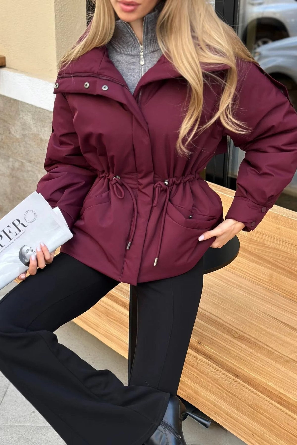 ZEYA - Carmen Oversized Drawstring Waist Puffer Jacket