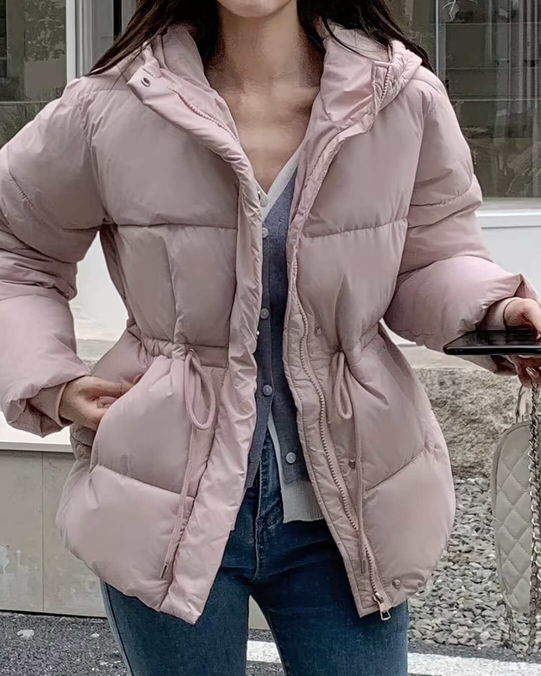 ZEYA - Carmen Oversized Drawstring Waist Puffer Jacket