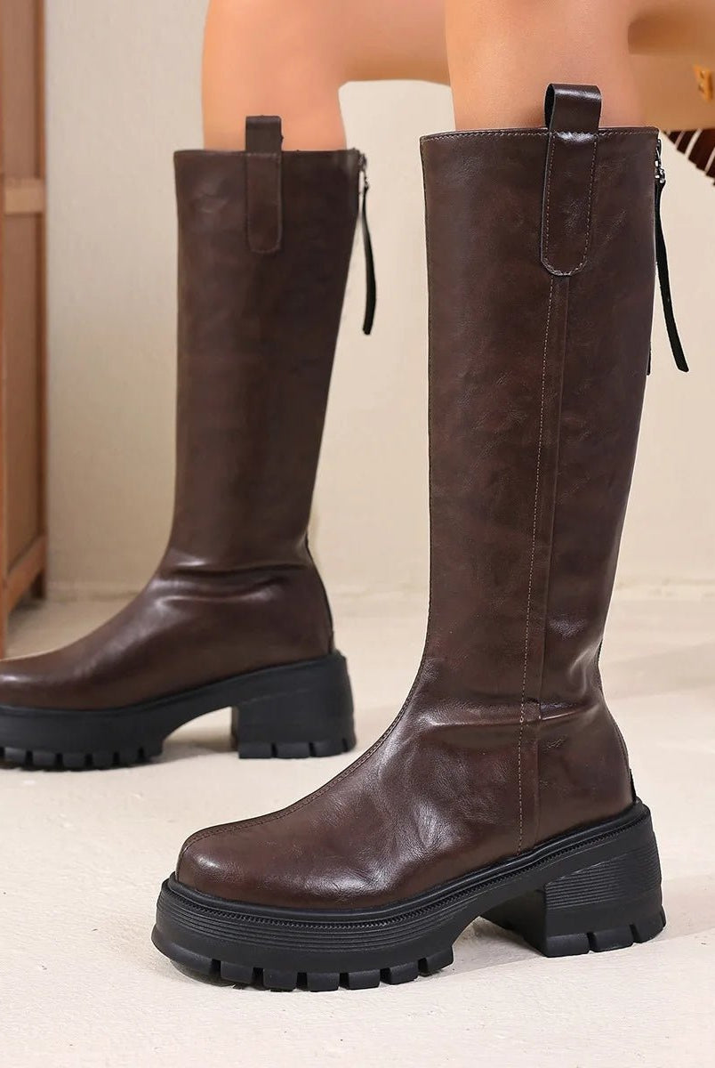 ZEYA - Charlee Knee High Leather Boots