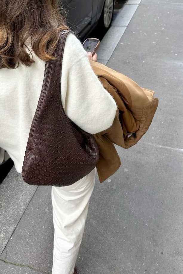 ZEYA - Clara Woven Faux Suede Tote Bag