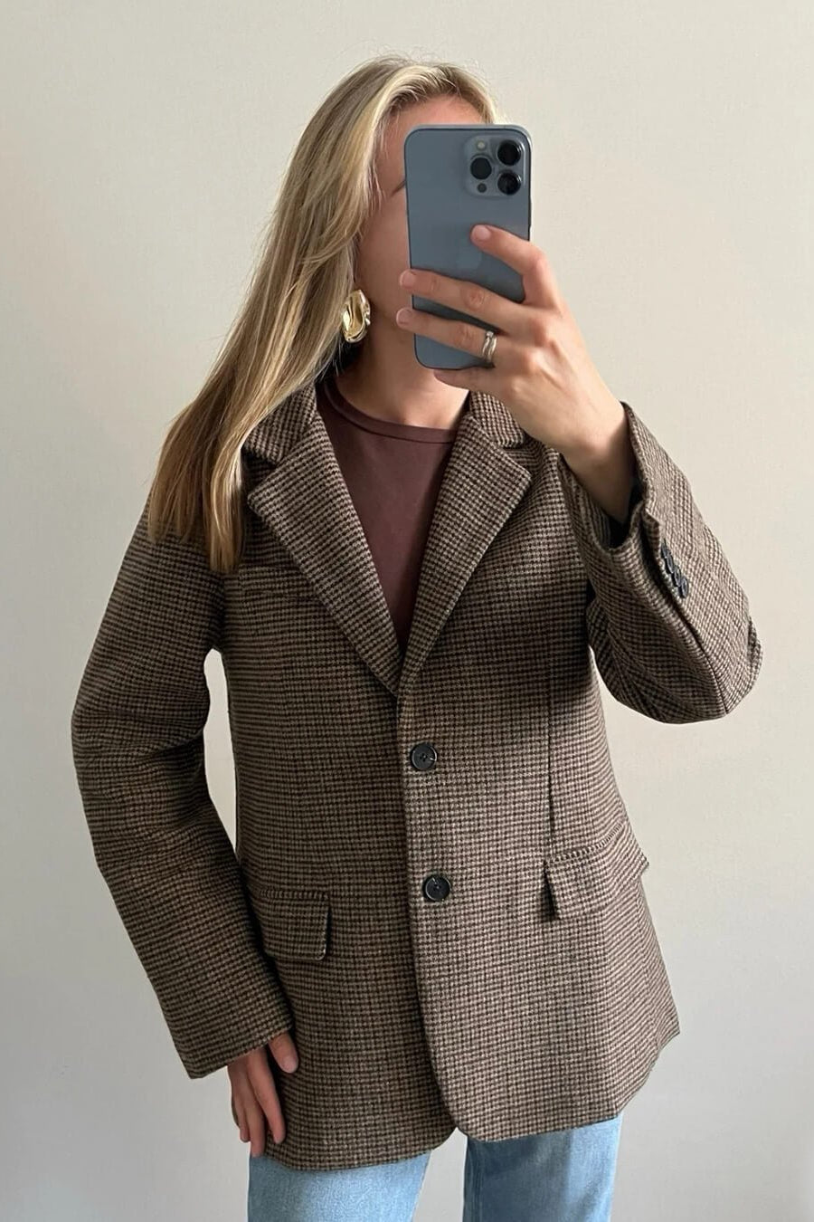 ZEYA - Delphine Houndstooth Blazer
