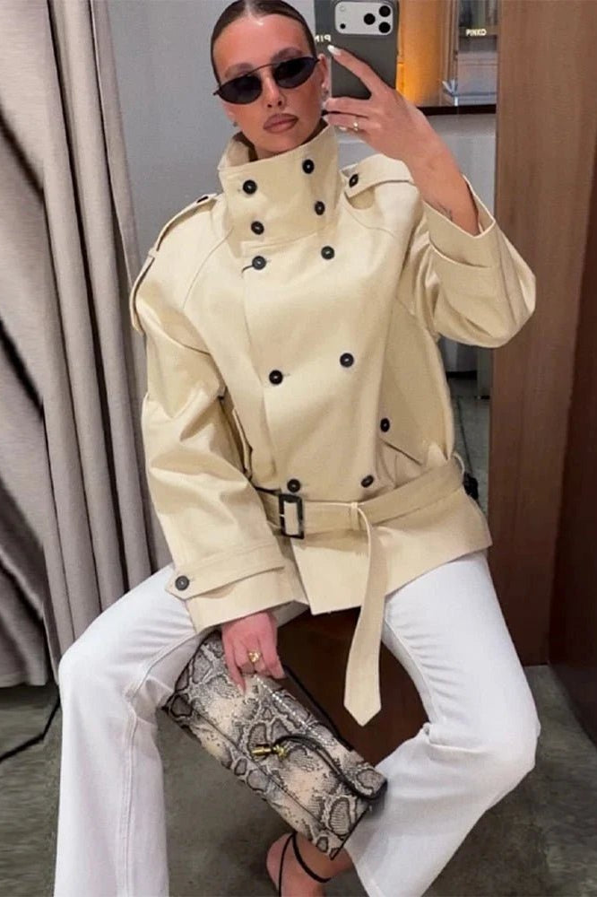ZEYA - Ella Tailored Stand Collar Trench Coat