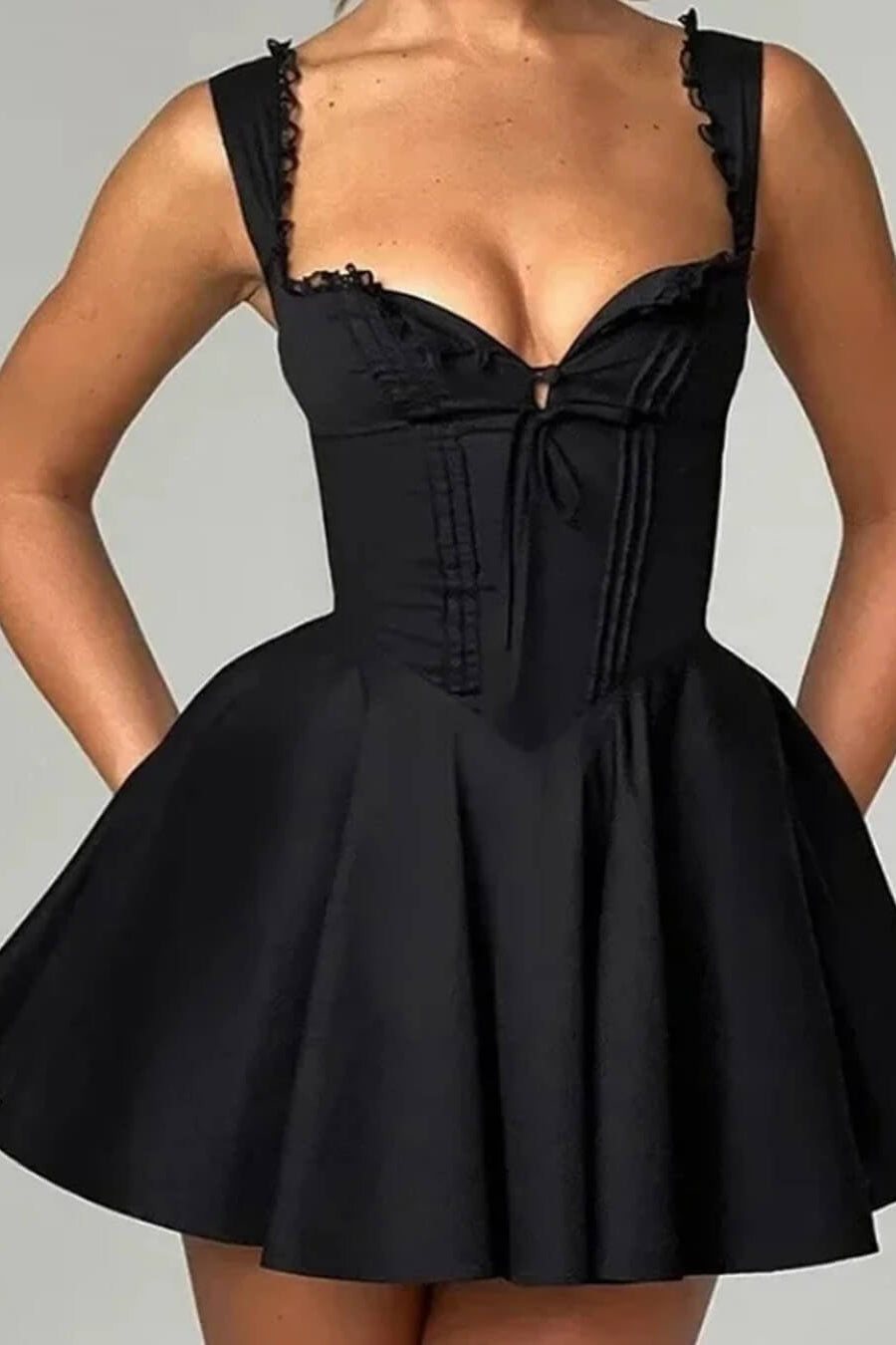 ZEYA - Evelyn Lace-Up Back Mini Dress