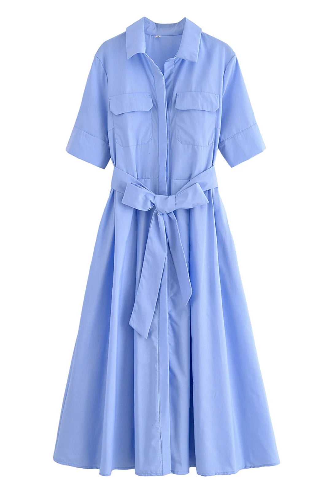 ZEYA - Evita Belted Shirt Midi Dress