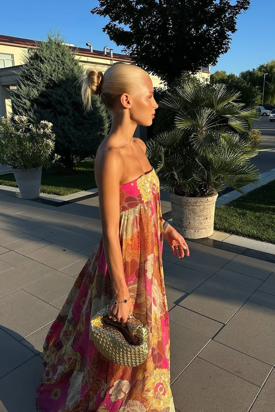 ZEYA - Fern Floral Strapless Maxi Dress