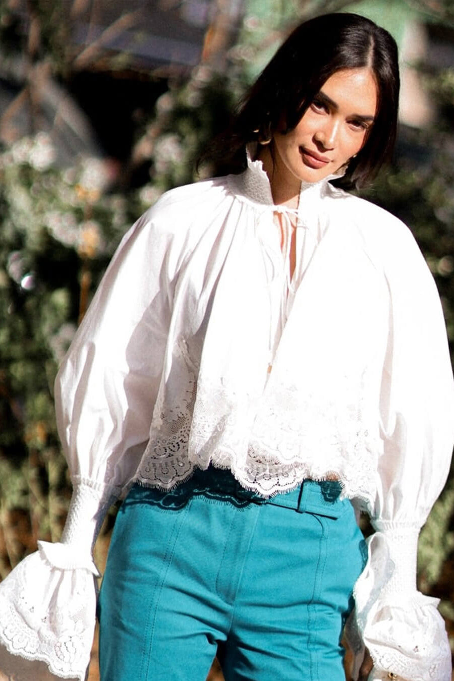 ZEYA - Gloria Embroidery Lace Trim Blouse