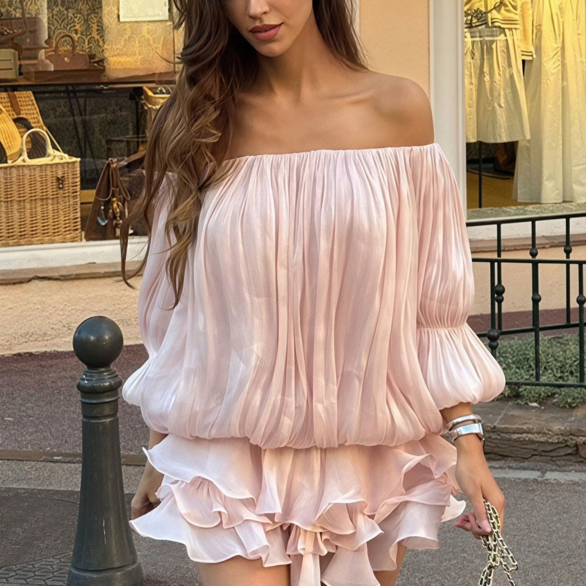 ZEYA - Gloria Off-Shoulder Ruffle Mini Dress
